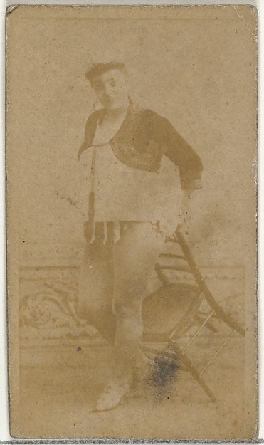 [Actress tipping chair], from the Actors and Actresses series (N145-8) issued by Duke Sons & Co. to promote Duke Cigarettes