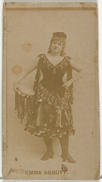 Emma Abbott, from the Actors and Actresses series (N145-8) issued by Duke Sons & Co. to promote Duke Cigarettes