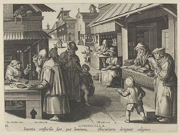 New Inventions of Modern Times [Nova Reperta], The Invention of Eyeglasses, plate 15