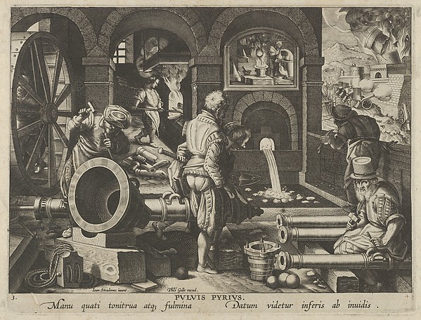 New Inventions of Modern Times [Nova Reperta], The Invention of Gunpowder, plate 3