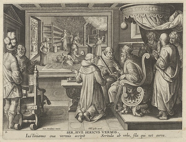 New Inventions of Modern Times [Nova Reperta], The Production of Silk, plate 8