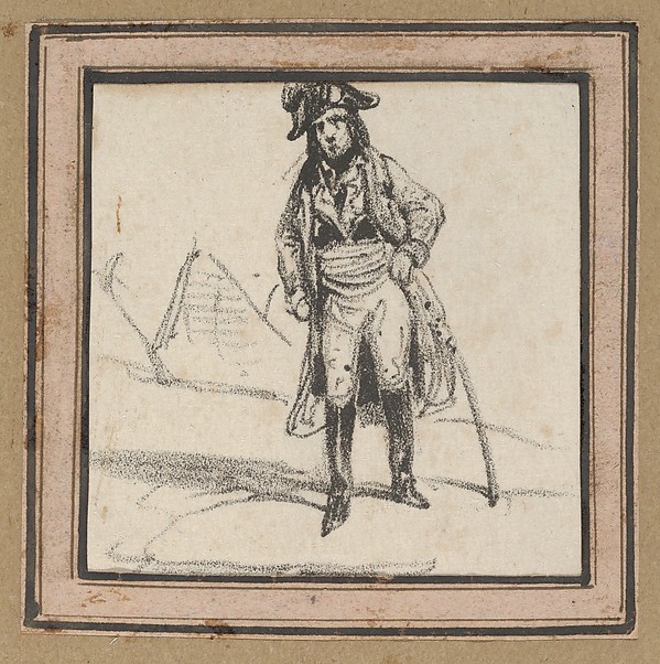 Soldier leaning on his sword