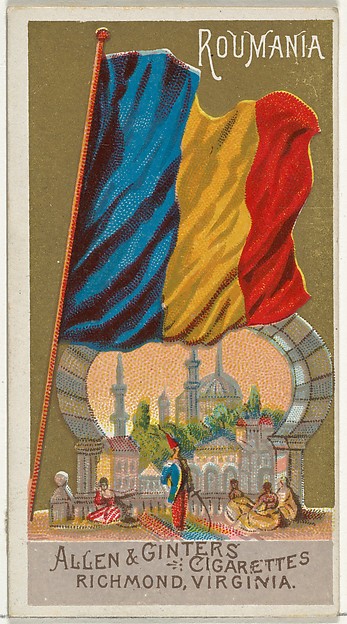 Romania, from Flags of All Nations, Series 1 (N9) for Allen & Ginter Cigarettes Brands