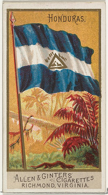 Honduras, from Flags of All Nations, Series 2 (N10) for Allen & Ginter Cigarettes Brands by Allen & Ginter, The Metropolitan Museum of Art