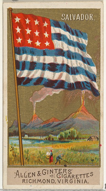 Salvador, from Flags of All Nations, Series 2 (N10) for Allen & Ginter Cigarettes Brands by Allen & Ginter, The Metropolitan Museum of Art