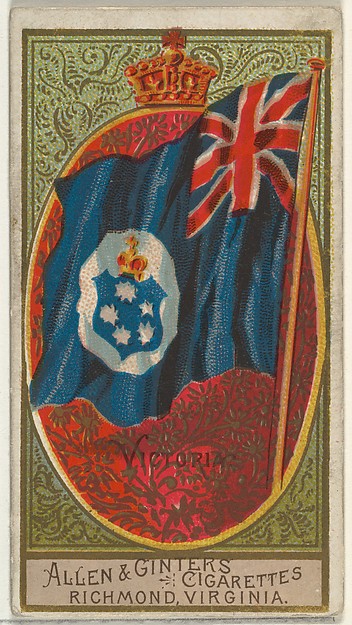 Victoria, from Flags of All Nations, Series 2 (N10) for Allen & Ginter Cigarettes Brands by Allen & Ginter, The Metropolitan Museum of Art