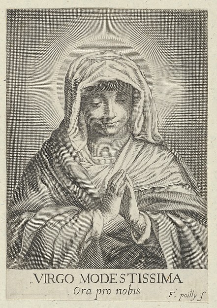 The Virgin in prayer looking down, after Reni by Francois de Poilly