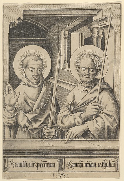 St. Simon (?) and St. Matthew, from The Apostles by Israhel van Meckenem
