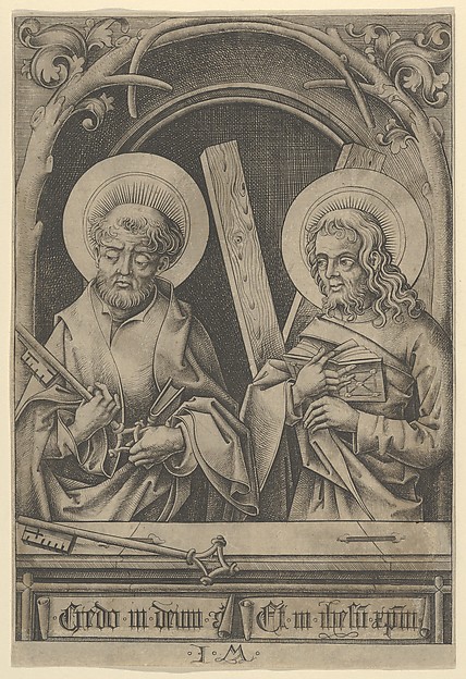 St. Peter and St. Andrew, from The Apostles by Israhel van Meckenem