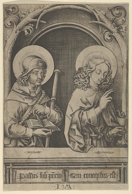 St. James the Greater and St. John, from The Apostles by Israhel van Meckenem