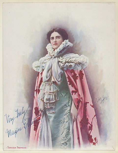 Maxine Elliott, from the Actresses series (T1), distributed by the American Tobacco Co. to promote Turkish Trophies Cigarettes by Frederick Moladore Spiegle, The Metropolitan Museum of Art