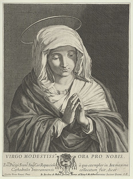 The Virgin in prayer looking down, after Reni by Jean Baron