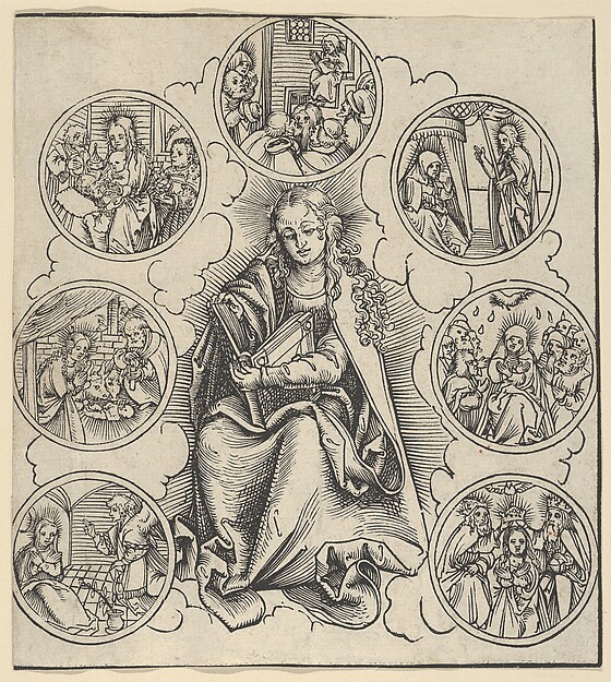 The Virgin Surrounded by Sven Medaillons Representing the Seven Joys of the Virgin by Lucas Cranach the Elder