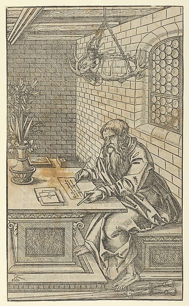 Paul, from "The Four Evangelists and Three Apostles Sitting in Rooms" by Lucas Cranach the Younger