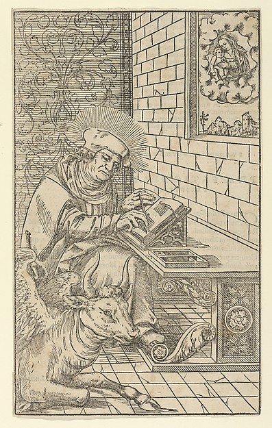 Luke, from The Four Evangelists and Three Apostles Sitting in Rooms