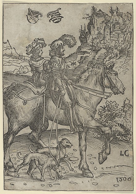 Gentleman and Lady Riding to the Hunt