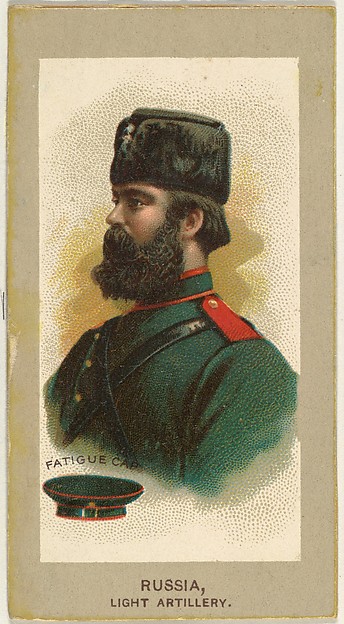 Fatigue Cap, Light Artillery, Russia, from the Military Uniforms series (T182) issued by Abdul Cigarettes