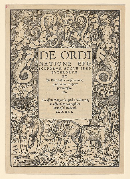 Title-Boarder with Three Stags and a Hind