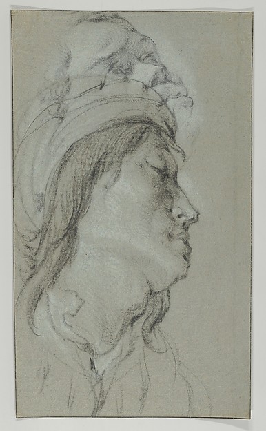Head Studies of A Young Man Wearing a Hat and of a Black Man