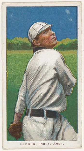 Bender, Philadelphia, American League, from the White Border series (T206) for the American Tobacco Company