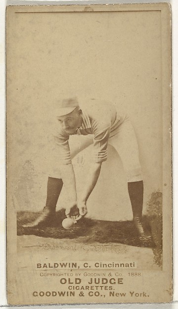 Clarence Geoghan "Kid" Baldwin, Catcher, Cincinnati, from the Old Judge series (N172) for Old Judge Cigarettes