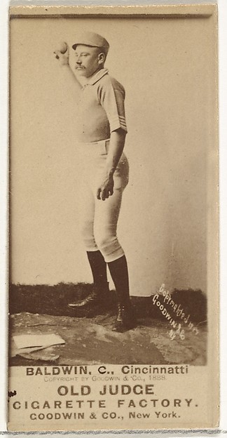 Clarence Geoghan "Kid" Baldwin, Catcher, Cincinnati, from the Old Judge series (N172) for Old Judge Cigarettes