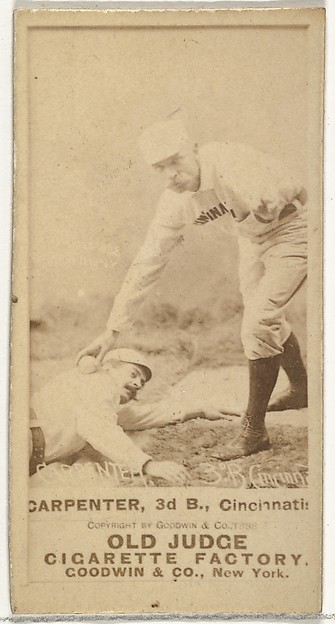 Warren William "Hick" Carpenter, 3rd Base, Cincinnati, from the Old Judge series (N172) for Old Judge Cigarettes