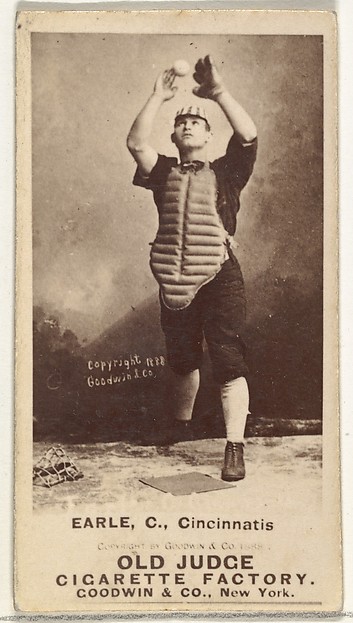 William Moffat "Billy" Earle, Catcher, Cincinnati, from the Old Judge series (N172) for Old Judge Cigarettes