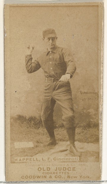Henry "Heinie" Kappel, Left Field, Cincinnati, from the Old Judge series (N172) for Old Judge Cigarettes