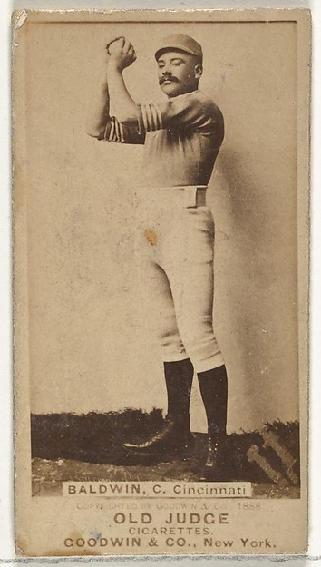 Clarence Geoghan "Kid" Baldwin, Catcher, Cincinnati, from the Old Judge series (N172) for Old Judge Cigarettes