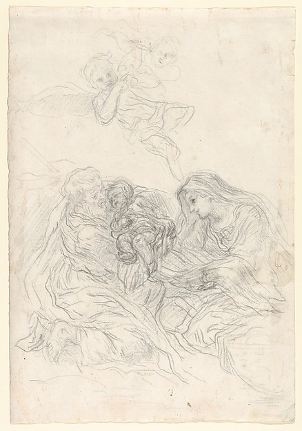 Holy Family with Two Flying Angels by Baldassarre Franceschini (il Volterrano)