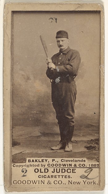 Edward Enoch "Jersey" Bakely, Pitcher, Cleveland, from the Old Judge series (N172) for Old Judge Cigarettes