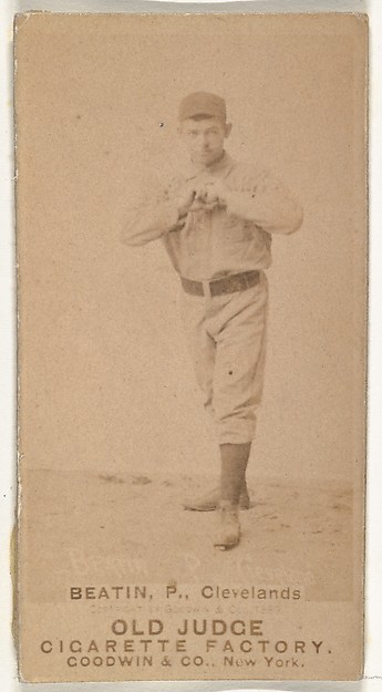 Ebenezer Ambrose "Ed" Beatin, Pitcher, Cleveland, from the Old Judge series (N172) for Old Judge Cigarettes