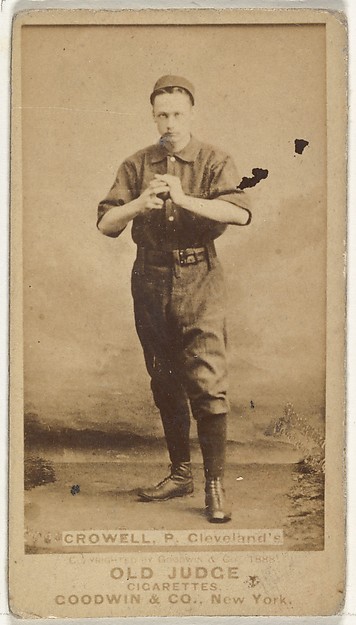 William Theodore "Billy" Crowell, Pitcher, Cleveland, from the Old Judge series (N172) for Old Judge Cigarettes