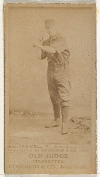 William Theodore "Billy" Crowell, Pitcher, Cleveland, from the Old Judge series (N172) for Old Judge Cigarettes
