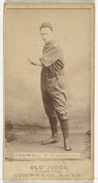 William Theodore "Billy" Crowell, Pitcher, Cleveland, from the Old Judge series (N172) for Old Judge Cigarettes