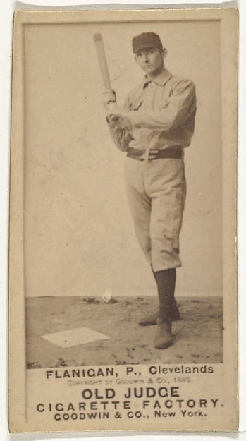 Flanigan, Pitcher, Cleveland, from the Old Judge series (N172) for Old Judge Cigarettes by Goodwin & Company, The Metropolitan Museum of Art