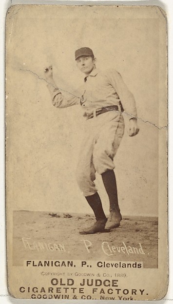 Flanigan, Pitcher, Cleveland, from the Old Judge series (N172) for Old Judge Cigarettes by Goodwin & Company, The Metropolitan Museum of Art