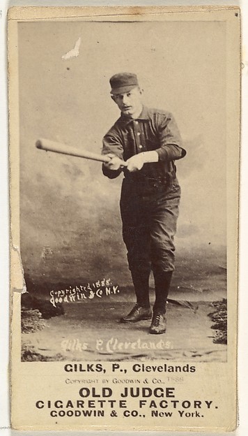 Robert James "Bob" Gilks, Pitcher, Cleveland, from the Old Judge series (N172) for Old Judge Cigarettes