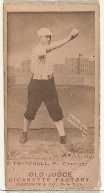 Lawrence Grant "Larry" Twitchell, Pitcher, Cleveland, from the Old Judge series (N172) for Old Judge Cigarettes