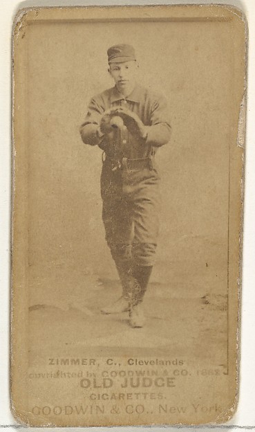 Charles Louis "Chief" Zimmer, Catcher, Cleveland, from the Old Judge series (N172) for Old Judge Cigarettes