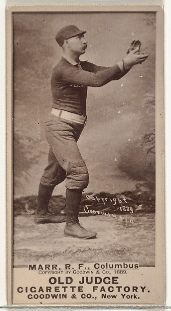 Charles W. "Lefty" Marr, Right Field, Cleveland, from the Old Judge series (N172) for Old Judge Cigarettes