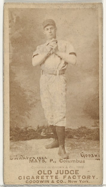 Albert C. "Al" Mays, Pitcher, Cleveland, from the Old Judge series (N172) for Old Judge Cigarettes