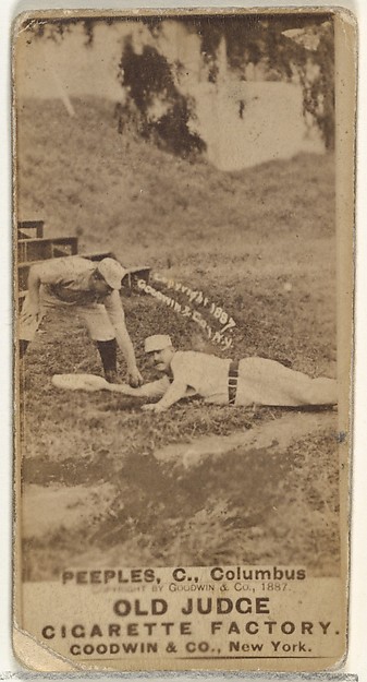 James Elsworth "Jimmy" Peoples, Catcher, Cleveland, from the Old Judge series (N172) for Old Judge Cigarettes
