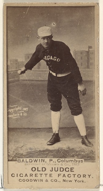 Marcus Elmore "Fido" Baldwin, Pitcher, Cleveland, from the Old Judge series (N172) for Old Judge Cigarettes by Goodwin & Company, The Metropolitan Museum of Art