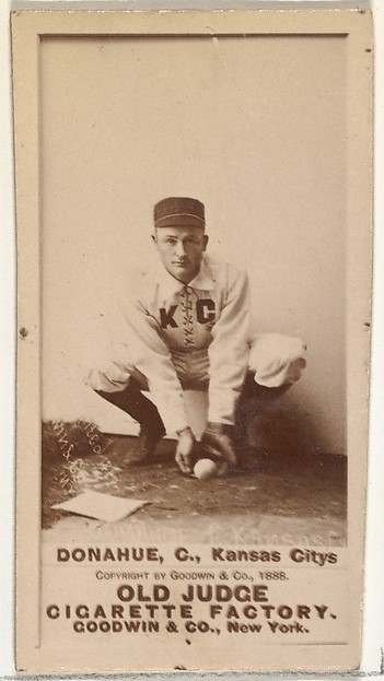 James Augustus "Jim" Donahue, Catcher, Kansas City Cowboys, from the Old Judge series (N172) for Old Judge Cigarettes