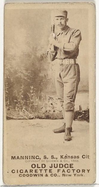 James H. "Jim" Manning, Shortstop, Kansas City Cowboys, from the Old Judge series (N172) for Old Judge Cigarettes by Goodwin & Company, The Metropolitan Museum of Art