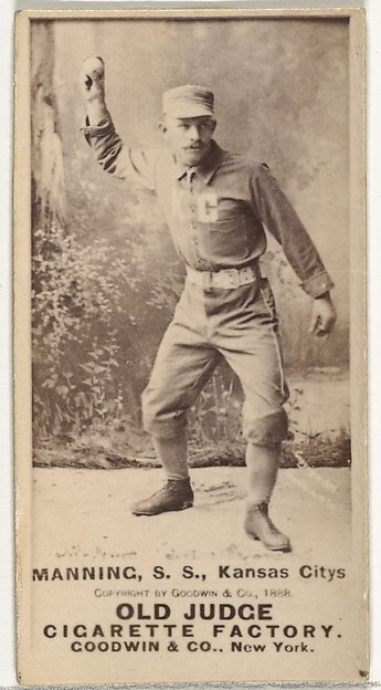 James H. "Jim" Manning, Shortstop, Kansas City Cowboys, from the Old Judge series (N172) for Old Judge Cigarettes by Goodwin & Company, The Metropolitan Museum of Art