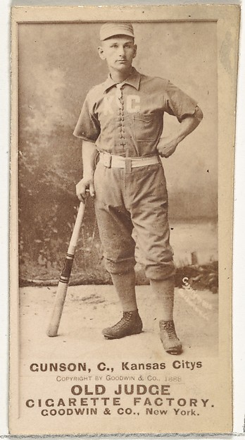 Joseph Brook "Joe" Gunson, Catcher, Kansas City Cowboys, from the Old Judge series (N172) for Old Judge Cigarettes