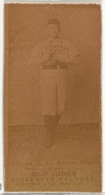 James M. "Jim" Burns, Center Field, Kansas City Cowboys, from the Old Judge series (N172) for Old Judge Cigarettes